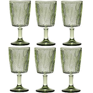 CONJUNTO 6 TAÇAS VIDRO LEAVES