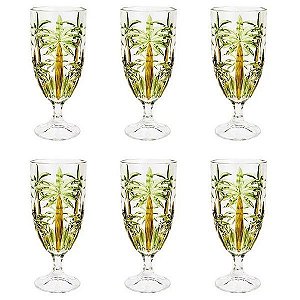 CONJUNTO 6 TAÇAS CRISTAL DE CHUMBO PALM TREE