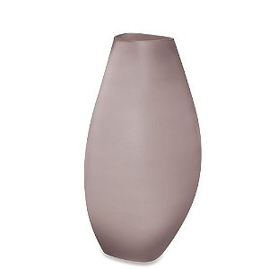 VASO VIDRO CINZA ALTO