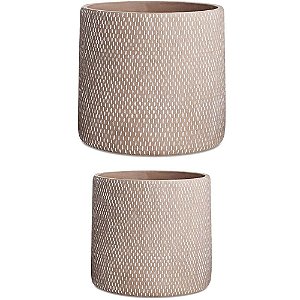 KIT CACHEPOT NUDE EM CIMENTO - 2 PEÇAS