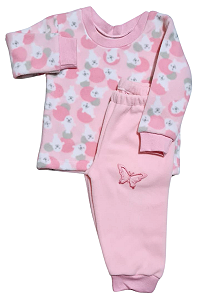 Conjunto Soft Menina - Blusa e calça com Leão Marinho Rosa