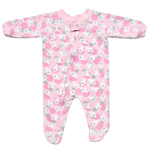 Macacão Soft Rosa Leão Marinho - zíper e pezinhos