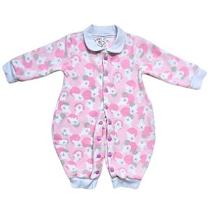 Macacão MicroSoft Rosa Leão Marinho - Gola branca (M, G e GG)