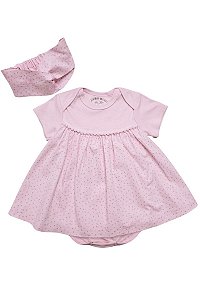 VESTIDO BEBÊ ROSA - POÁ