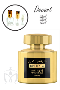 Confidential Private Gold de Lattafa (Decants)