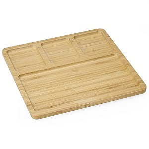 Petisqueira Quadrada de Bambu - Personalizada
