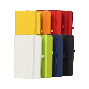 Caderneta tipo Moleskine 14x9cm com Porta Caneta Personalizada