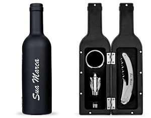 Kit Vinho Garrafa 3 peças Personalizado