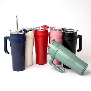 Caneca Térmica 1,2L com Canudo de Metal Personalizada