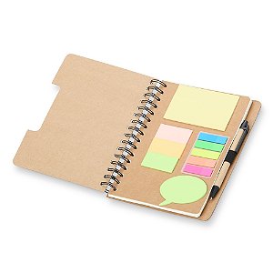 Caderneta 21x17cm com Autoadesivos e Caneta Personalizado