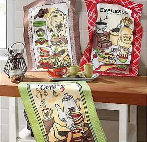 Pano de Copa Felpudo  Dohler Estampados (Panos de Prato kit com 3)