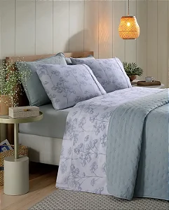 Jogo de Cama Dohler Jade 180 fios 100% algodão estampado Caetano 4 pcs