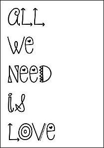 Quadro Infantil All You Need is Love preto
