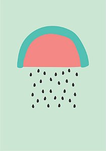 Quadro Infantil Chuva de Melancia azul