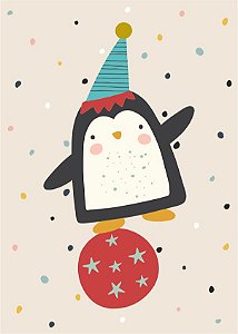Quadro Infantil Pinguim equilibrista