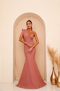 Vestido longo Estrela Nude