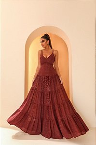 Vestido Longo Magic Marsala