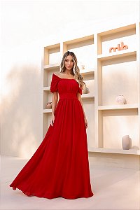 Vestido Longo Deli Ciganinha Vermelho