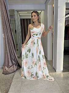 Vestido Longo Flora Salmao