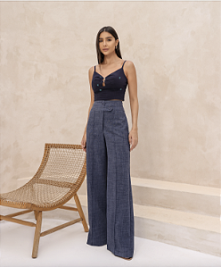 Calça Pantalona Line Azul