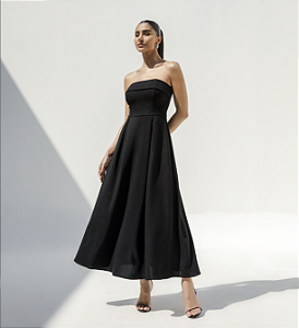 Vestido Midi Sophia Preto