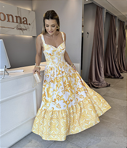 Vestido Midi Giallo Amarelo