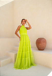 Vestido Longo Microtule Gio Lima