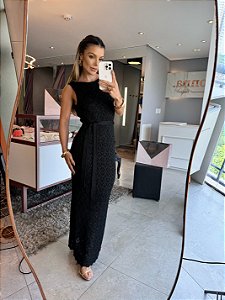 Vestido Tricot Faixa Preto