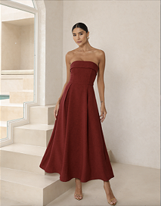 Vestido Midi Sophia Vermelho