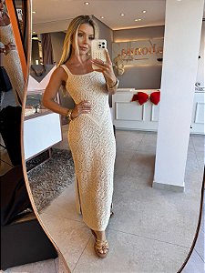 Vestido Tricot Mar Areia