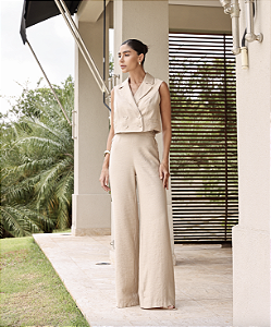 Conjunto Colete Pantalona Nico Areia