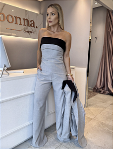 Calça Alfaiataria Adriely Cinza