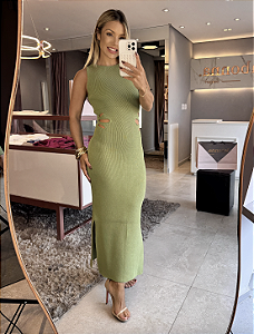 Vestido Modal Recorte Verde