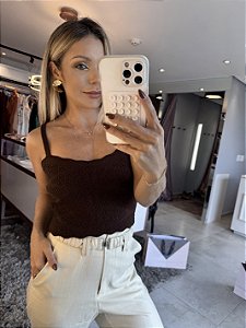 Cropped Elo Marrom