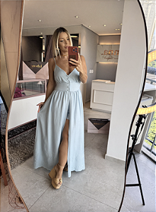 Vestido Macaquinho Boho Azul