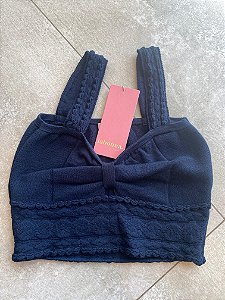 Cropped Lilian Azul Marinho