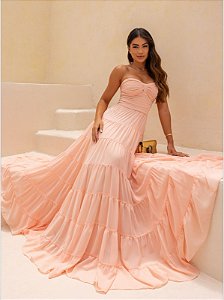 Vestido Longo Fefe Rosa Claro