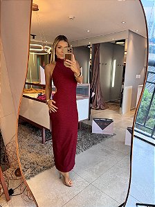 Vestido Midi Frente Unica Maria Cereja