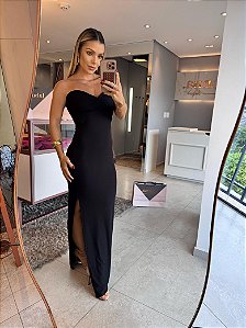 Vestido Longo Tomara Que Caia Casual Preto