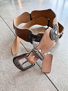 Cinto Boho Couro Areia