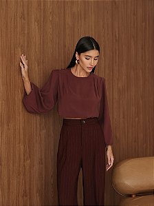 Blusa Alfaiataria Lele Marrom