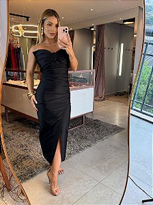 Vestido Midi Prada Laço Preto