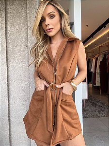 Colete Suede Campos Caramelo