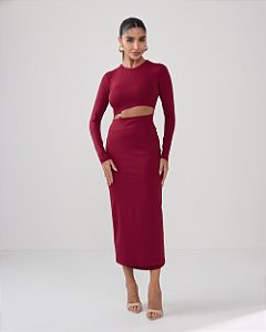 Vestido Midi Pamela Vinho