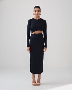 Vestido Midi Pamela Preto