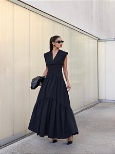 Vestido Pesponto Luca Preto