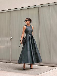 Vestido Longuete Courino Astana Verde