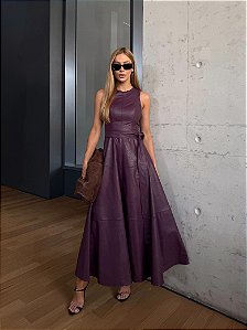Vestido Longuete Courino Astana Uva