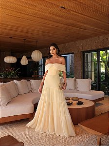 Vestido Longo Ombre Amarelo