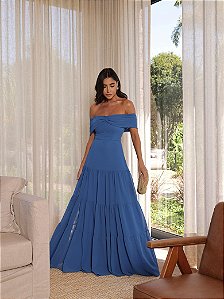 Vestido Longo Ombre Azul